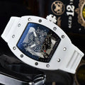 Luxury Barrel Watch Hollow Quartz Design Transparent Men’s Fashion Timepiece
