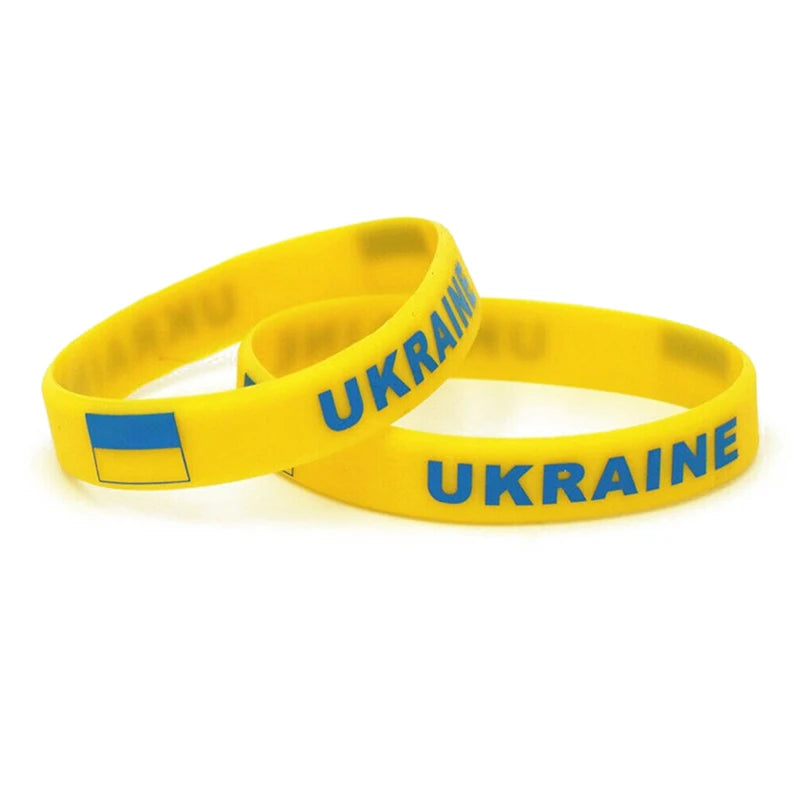 ukraine flag silicone wristband sport elastic unisex jewelry