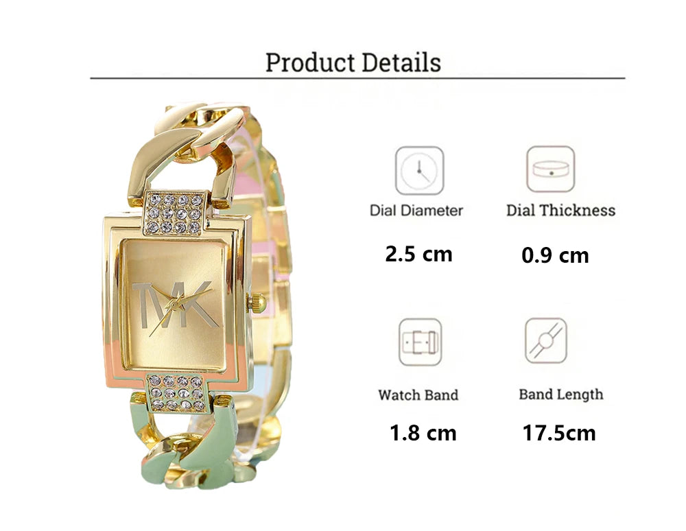 Luxury Women Watch Fashion Elegant Metal Strap Quartz