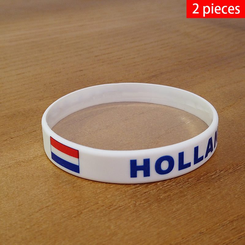 holland flag silicone wristband sports rubber patriotic accessory