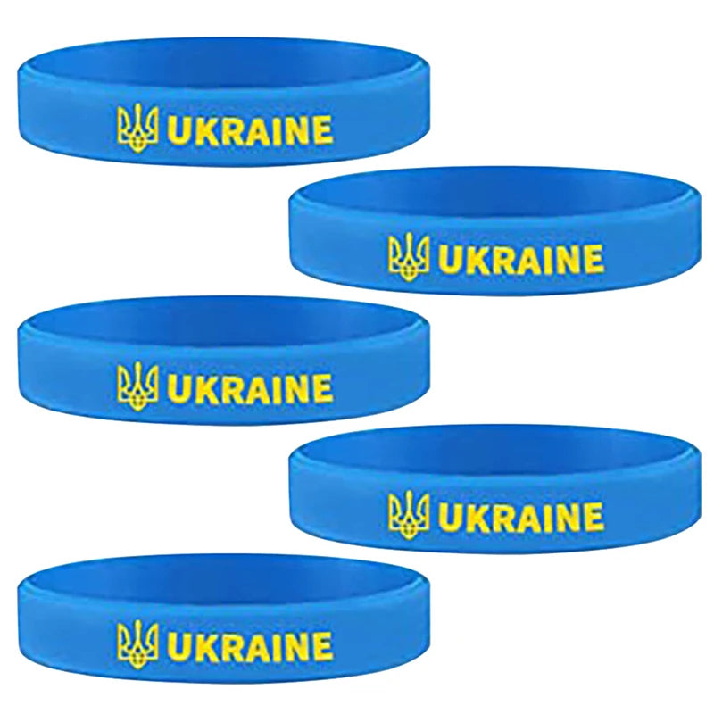 ukraine flag silicone wristband sport elastic unisex jewelry