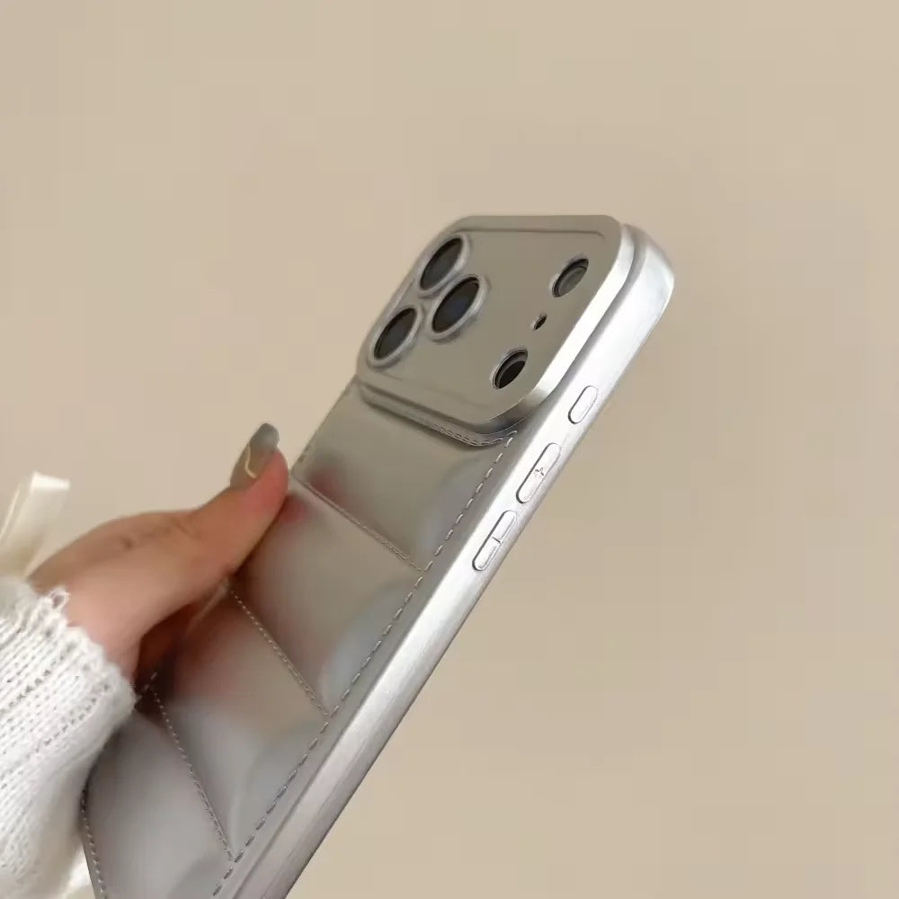 Luxury puffer iPhone case winter soft silicone protection