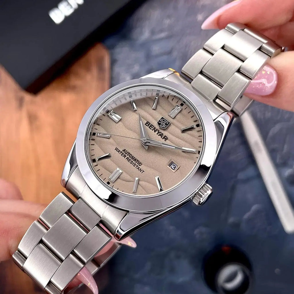Benyar Mechanical Watch 40mm Stainless Steel Waterproof Men