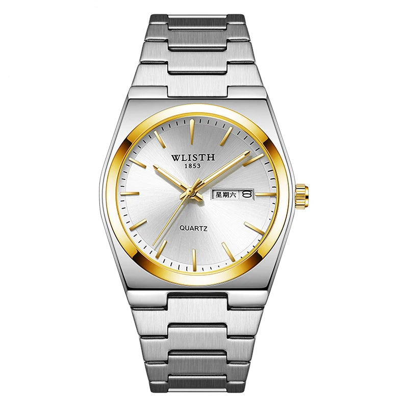 Luxury waterproof men quartz watch stainless steel sport