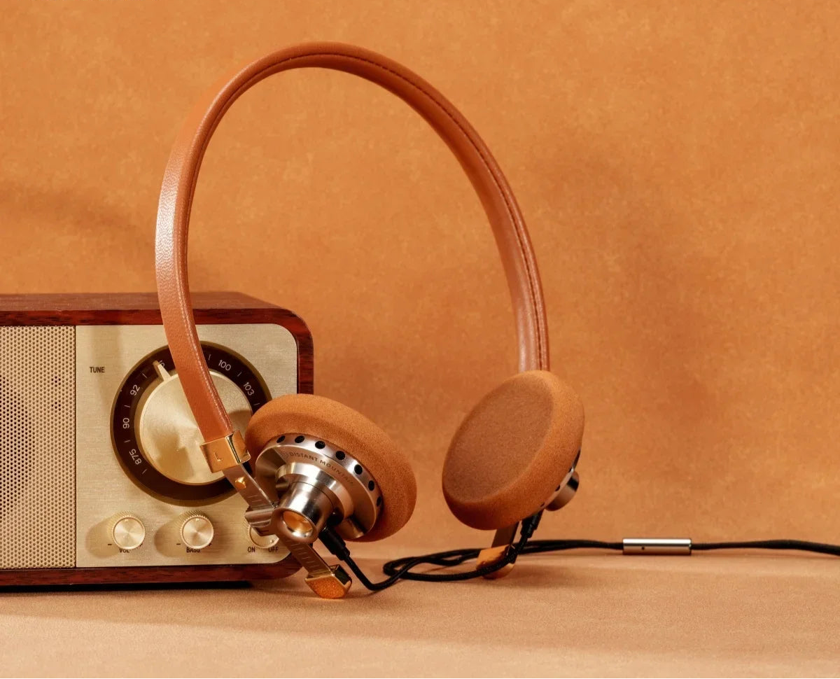 Vintage HiFi Metal Headphones Retro Wired Over Ear MMCX