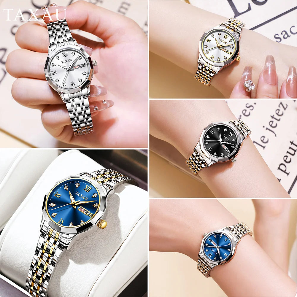 OLEVS Luxury Women Watch Elegant Waterproof Stainless Steel Quartz