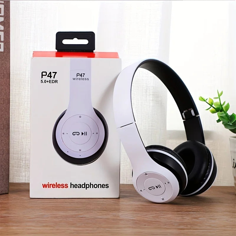 P47 Bluetooth headphones foldable HiFi stereo bass with mic