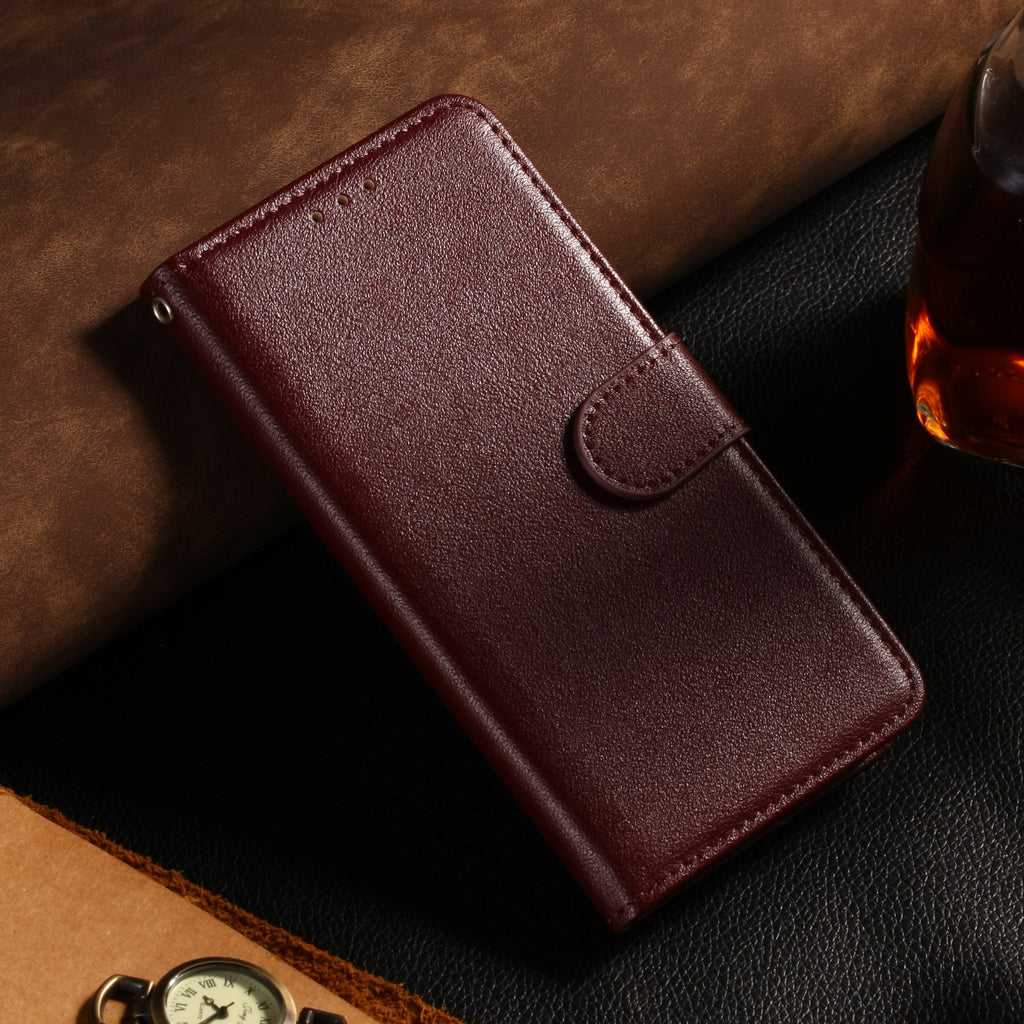 Leather flip wallet case for Samsung phone models