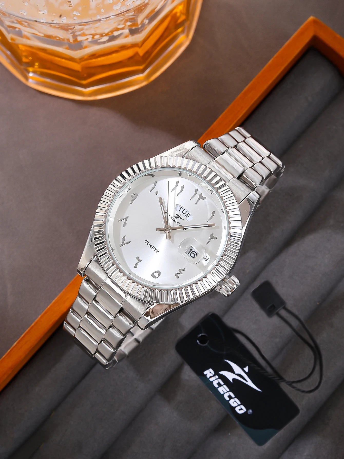 men watch stainless steel business sports calendar wristwatch