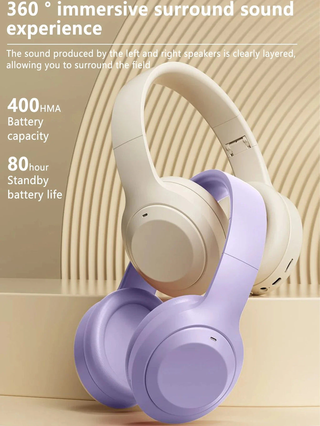 Bluetooth 5.3 wireless gaming headset, HiFi noise-cancelling microphone