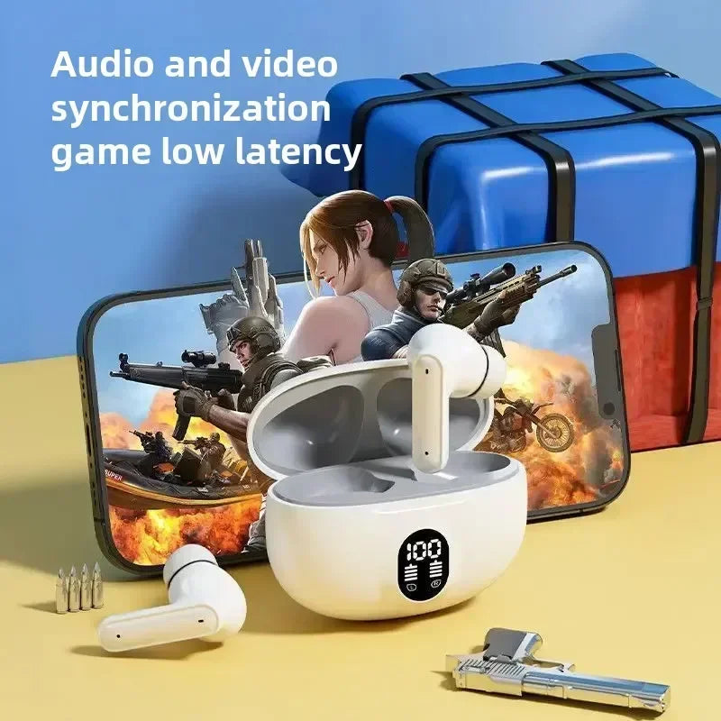 Gaming TWS Bluetooth earbuds, noise reduction, high-fidelity bass