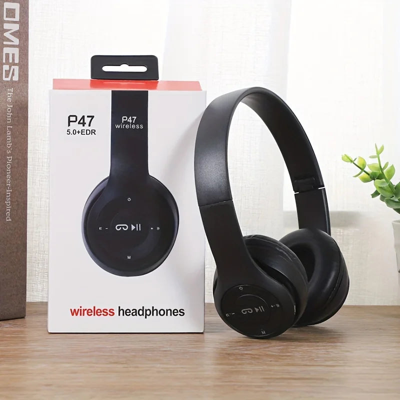 P47 Bluetooth headphones foldable HiFi stereo bass with mic