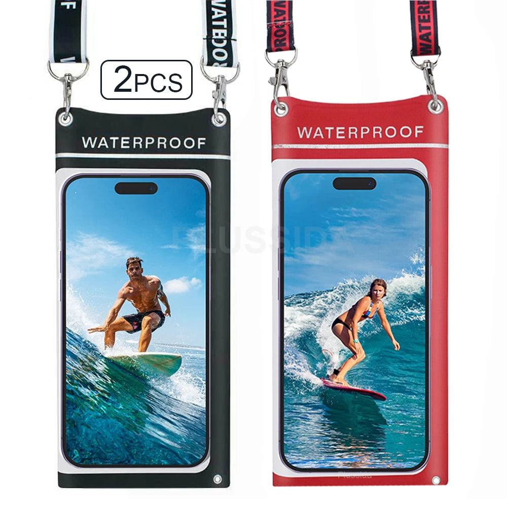 IPX8 waterproof pouch for Samsung and iPhone, perfect for swimming and underwater use