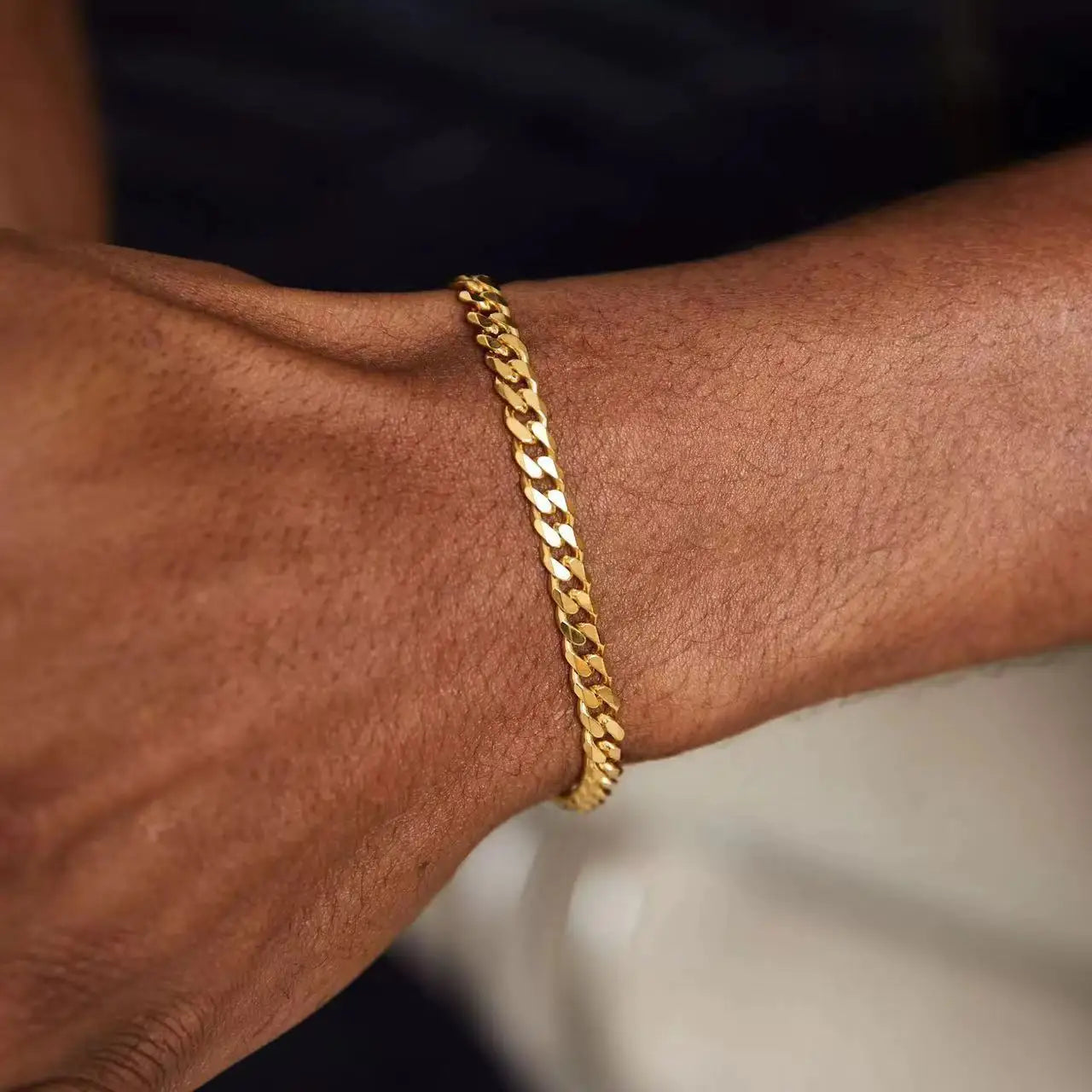 Gold Cuban Chain Bracelet Men Women Hip-Hop Jewelry