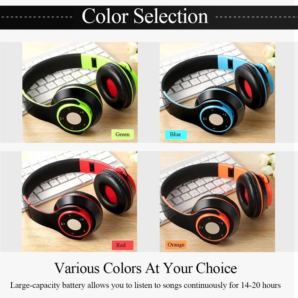 Bluetooth Over-ear Wireless Headphones Stereo Headsets Travel Gaming