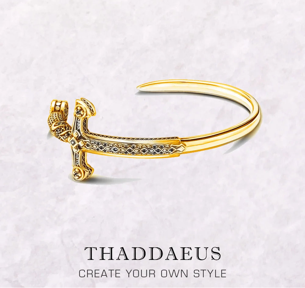 Golden Sword Bangle Bracelet Fashion Jewelry Vinatge Gift For Women Men