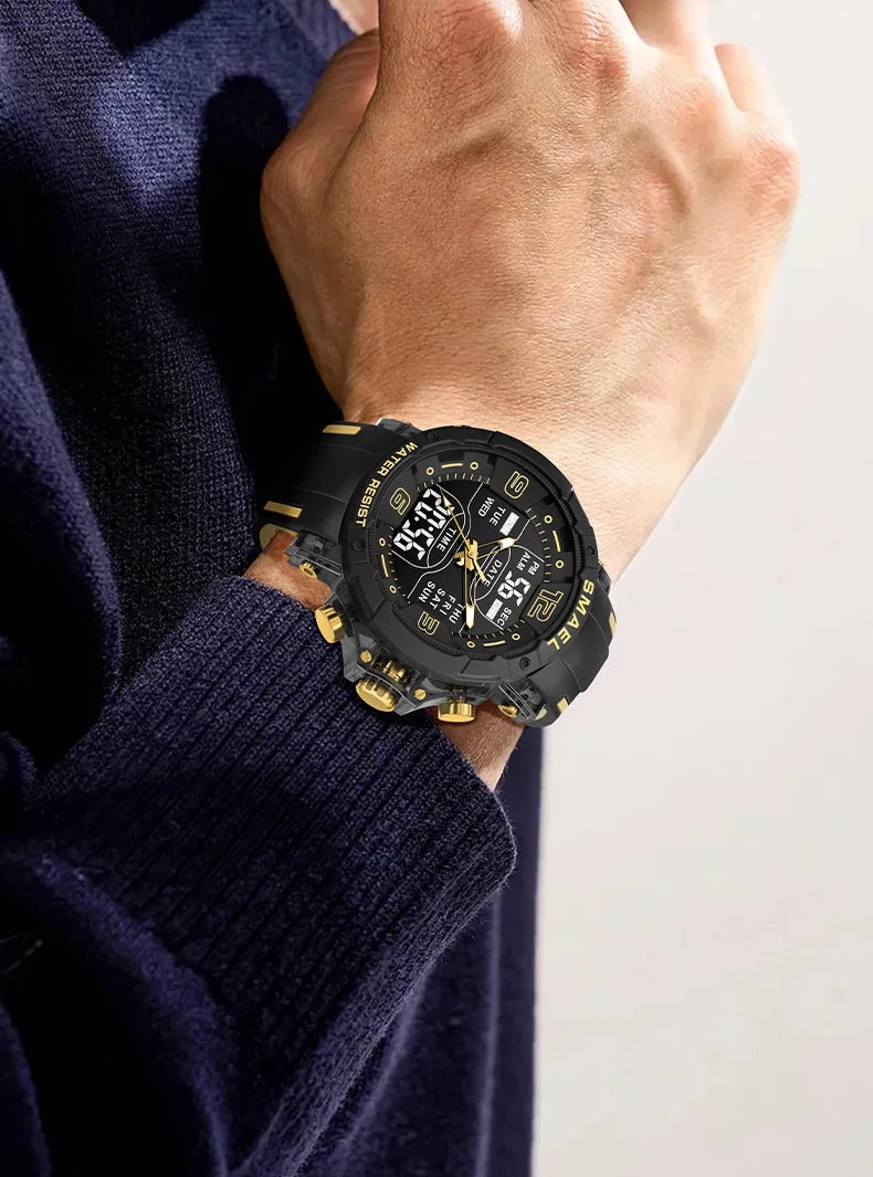 SMAEL Waterproof Quartz Sport Alarm Watch Nightlight