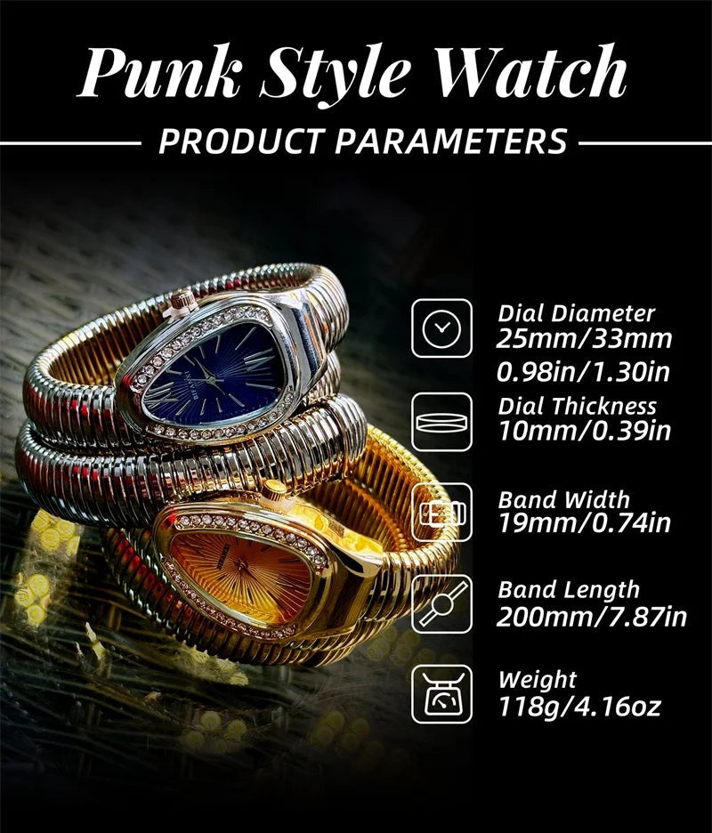 luxury women watch snake bracelet stylish modern elegant unique