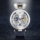 uxury Automatic Watch Leather Strap Transparent Waterproof Design