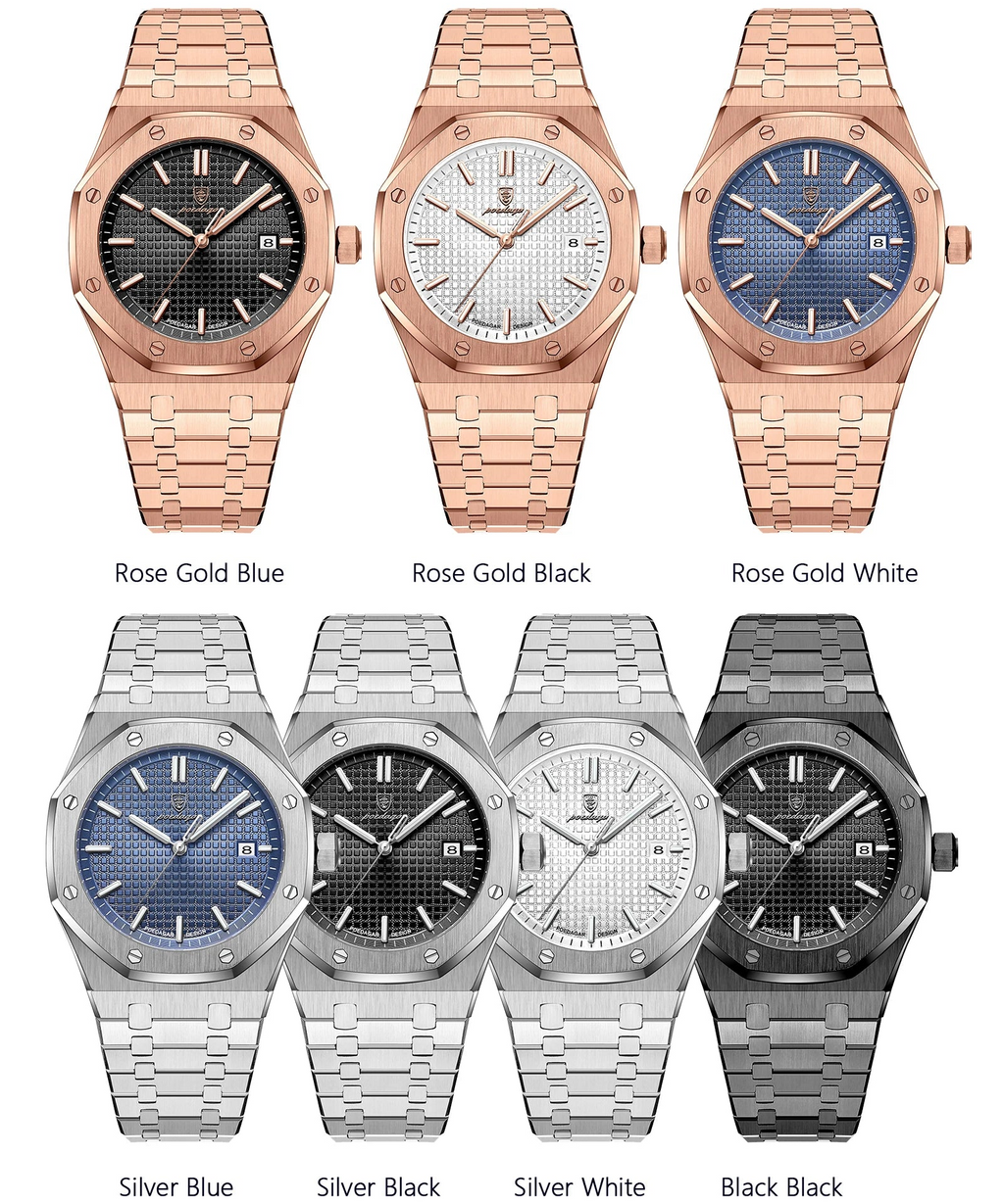 Luxury Men's Waterproof Quartz Stainless Steel Wristwatch Fashion