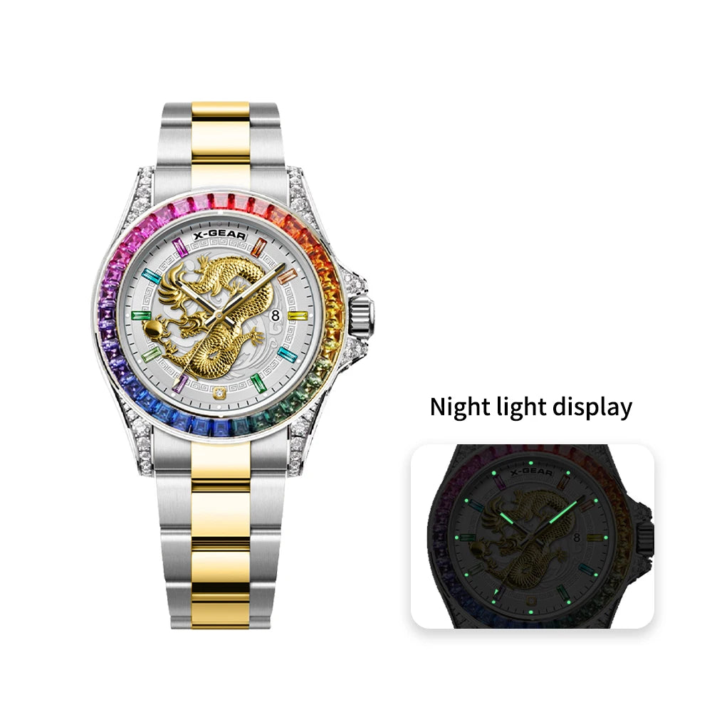 X-GEAR Real Dragon Dial Men's Luxury Quartz Watch