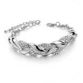 HipHop Leaf Bracelet Women Gold Crystal Adjustable Jewelry
