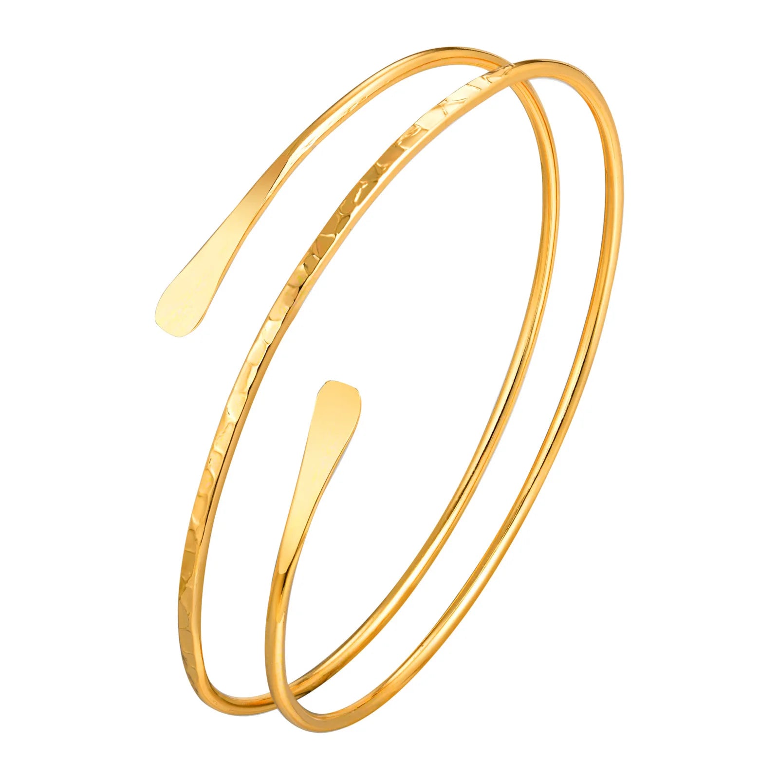 Minimalist gold upper arm cuff bracelet women