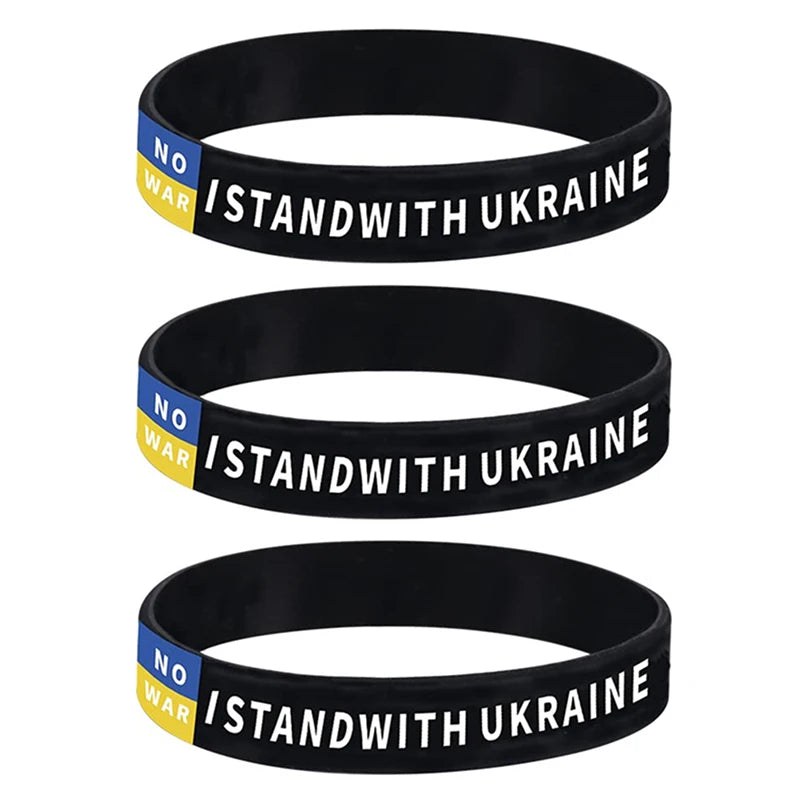 ukraine flag silicone wristband sport elastic unisex jewelry