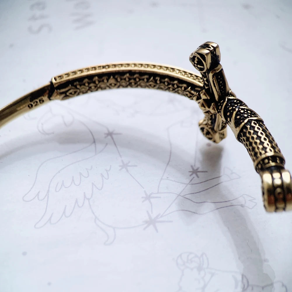 Golden Sword Bangle Bracelet Fashion Jewelry Vinatge Gift For Women Men