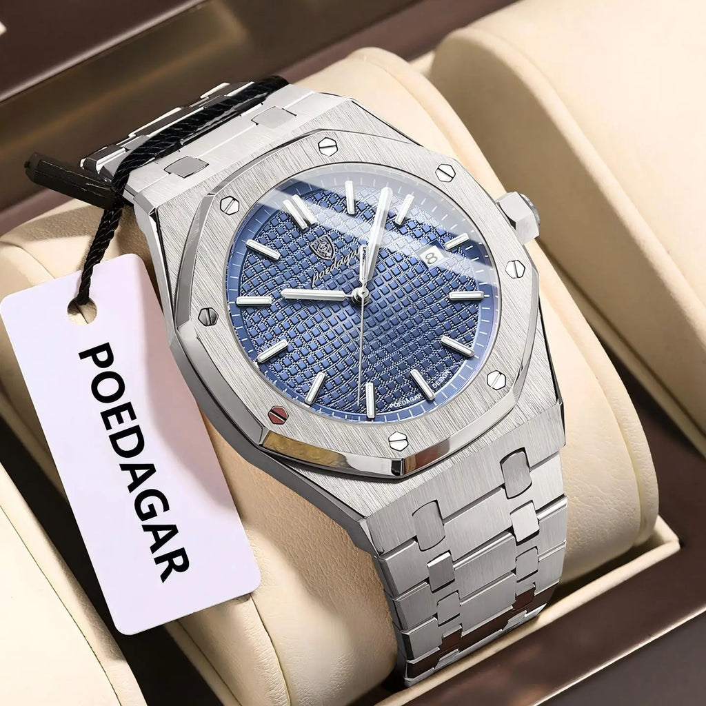Luxury Men's Waterproof Quartz Stainless Steel Wristwatch Fashion
