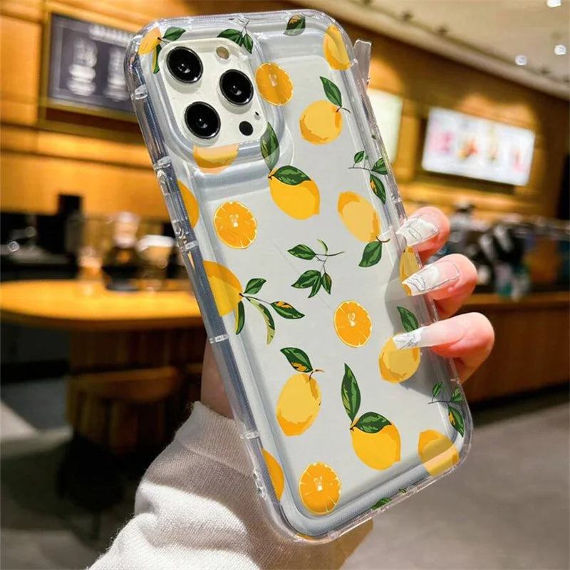 Summer Lemon Fruit TPU Shockproof iPhone Case