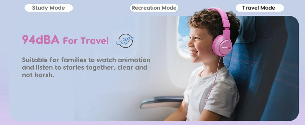 kids wired headphones stereo over ear school 3.5mm