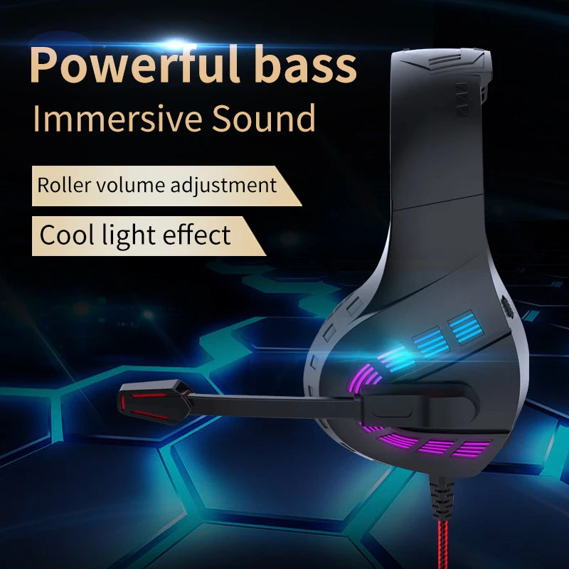 Wired gaming headset with clear sound and mic