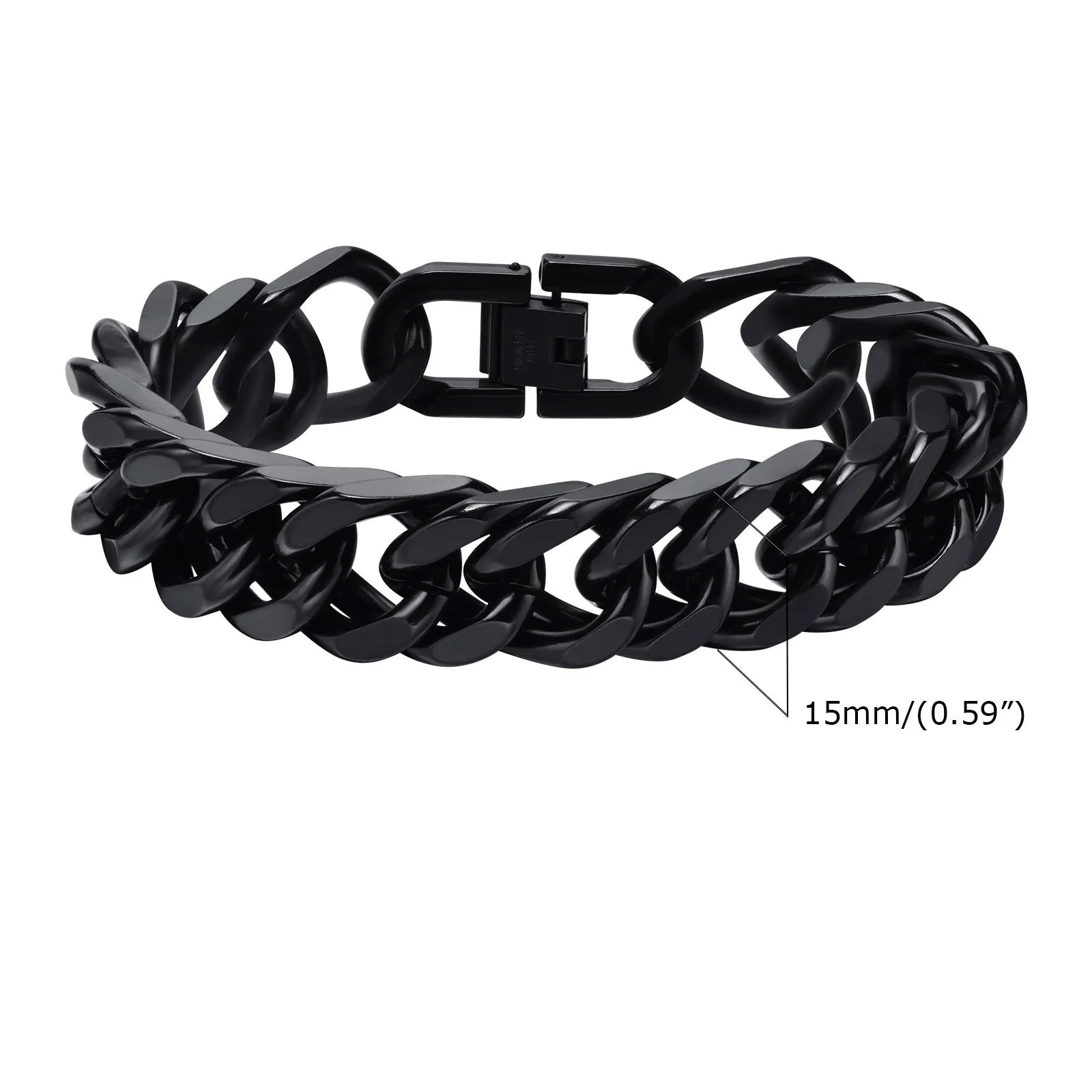 Stainless steel double curb chain bracelet for men
