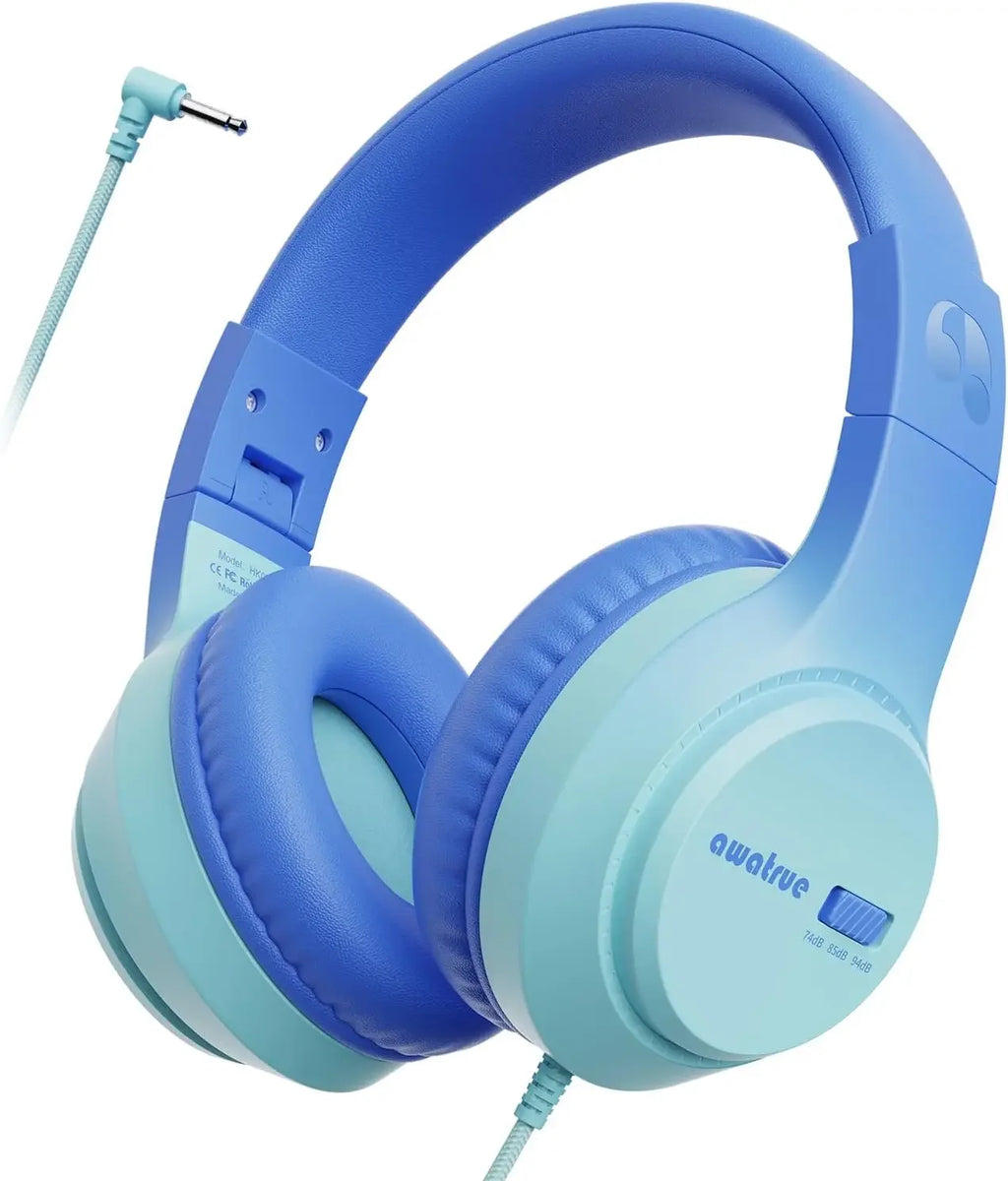 kids wired headphones stereo over ear school 3.5mm