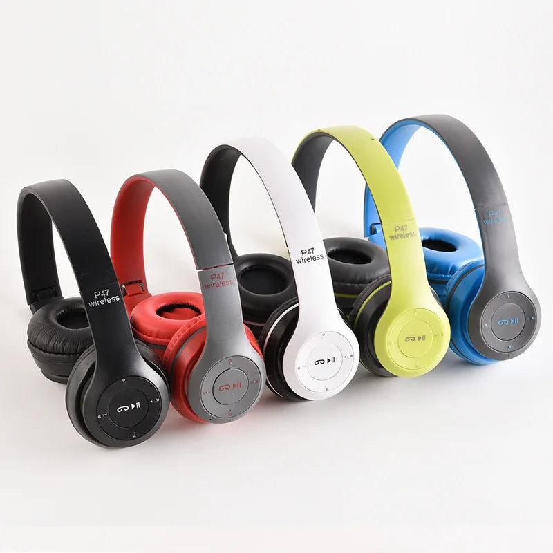 P47 Bluetooth headphones foldable HiFi stereo bass with mic