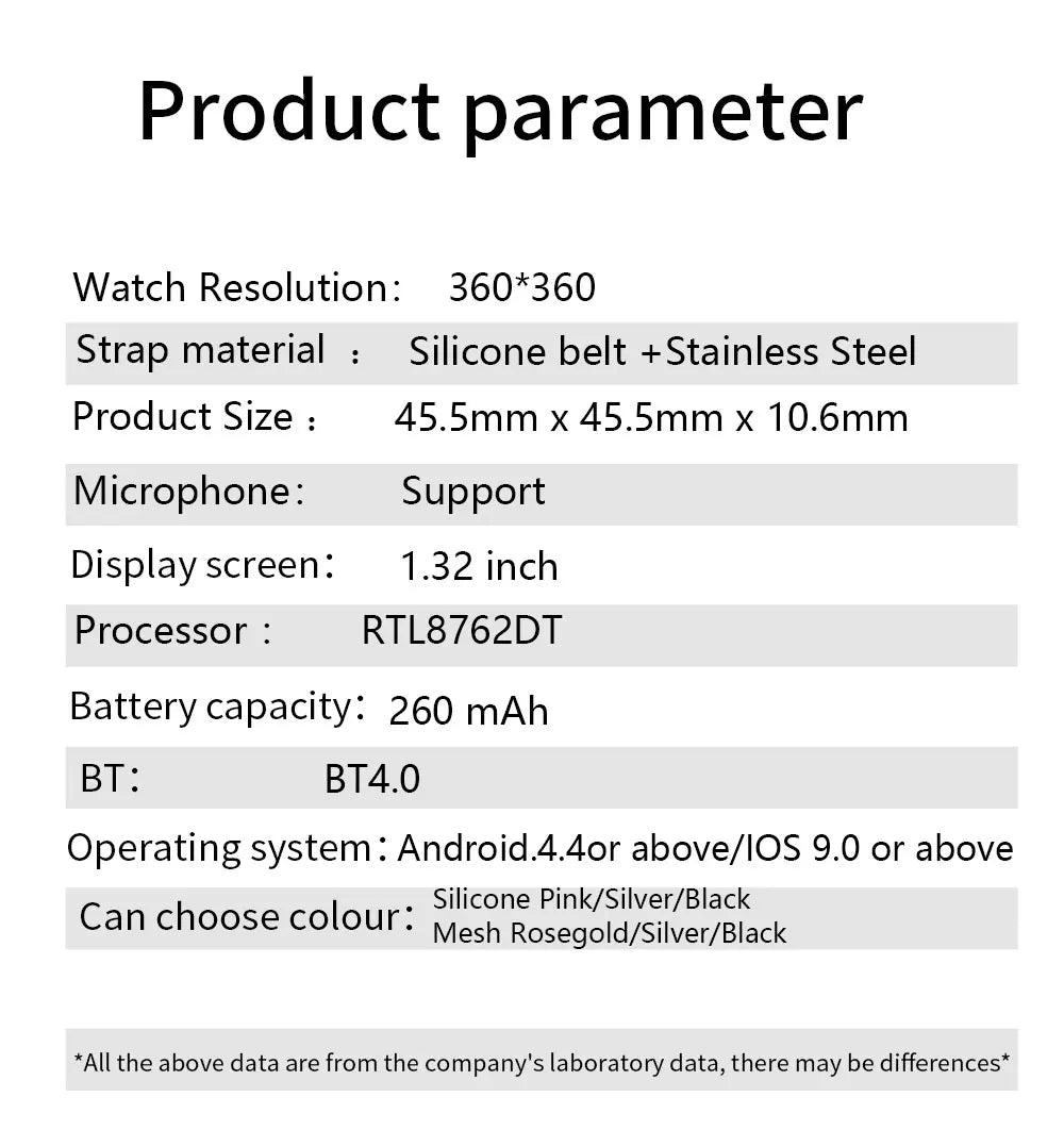 women smartwatch bluetooth fitness health sport android ios