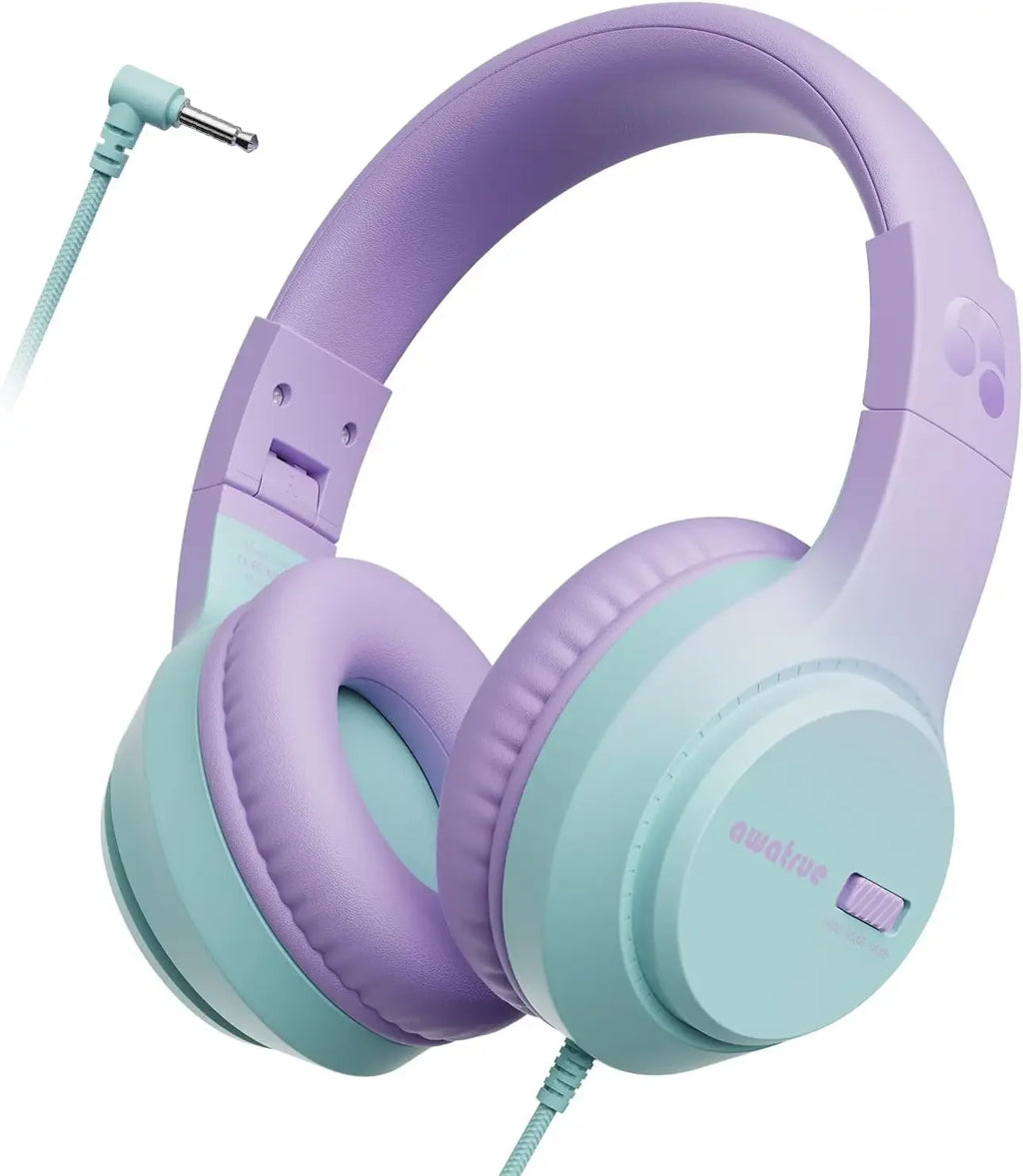 kids wired headphones stereo over ear school 3.5mm