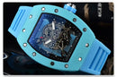 Luxury Barrel Watch Hollow Quartz Design Transparent Men’s Fashion Timepiece