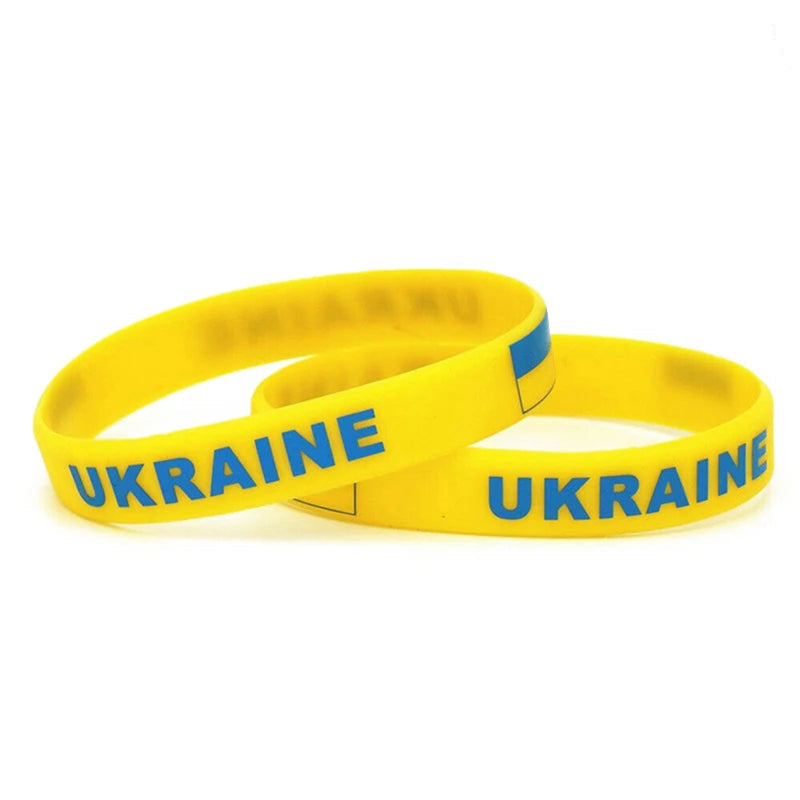 ukraine flag silicone wristband sport elastic unisex jewelry