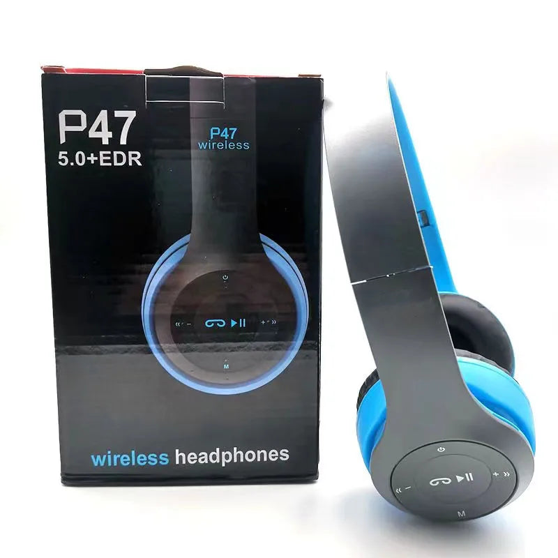 P47 Bluetooth headphones foldable HiFi stereo bass with mic