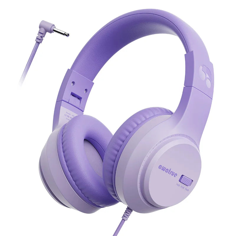 kids wired headphones stereo over ear school 3.5mm