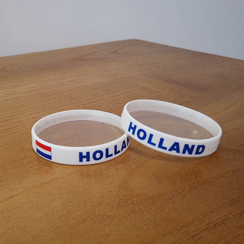 holland flag silicone wristband sports rubber patriotic accessory
