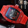 Luxury Barrel Watch Hollow Quartz Design Transparent Men’s Fashion Timepiece