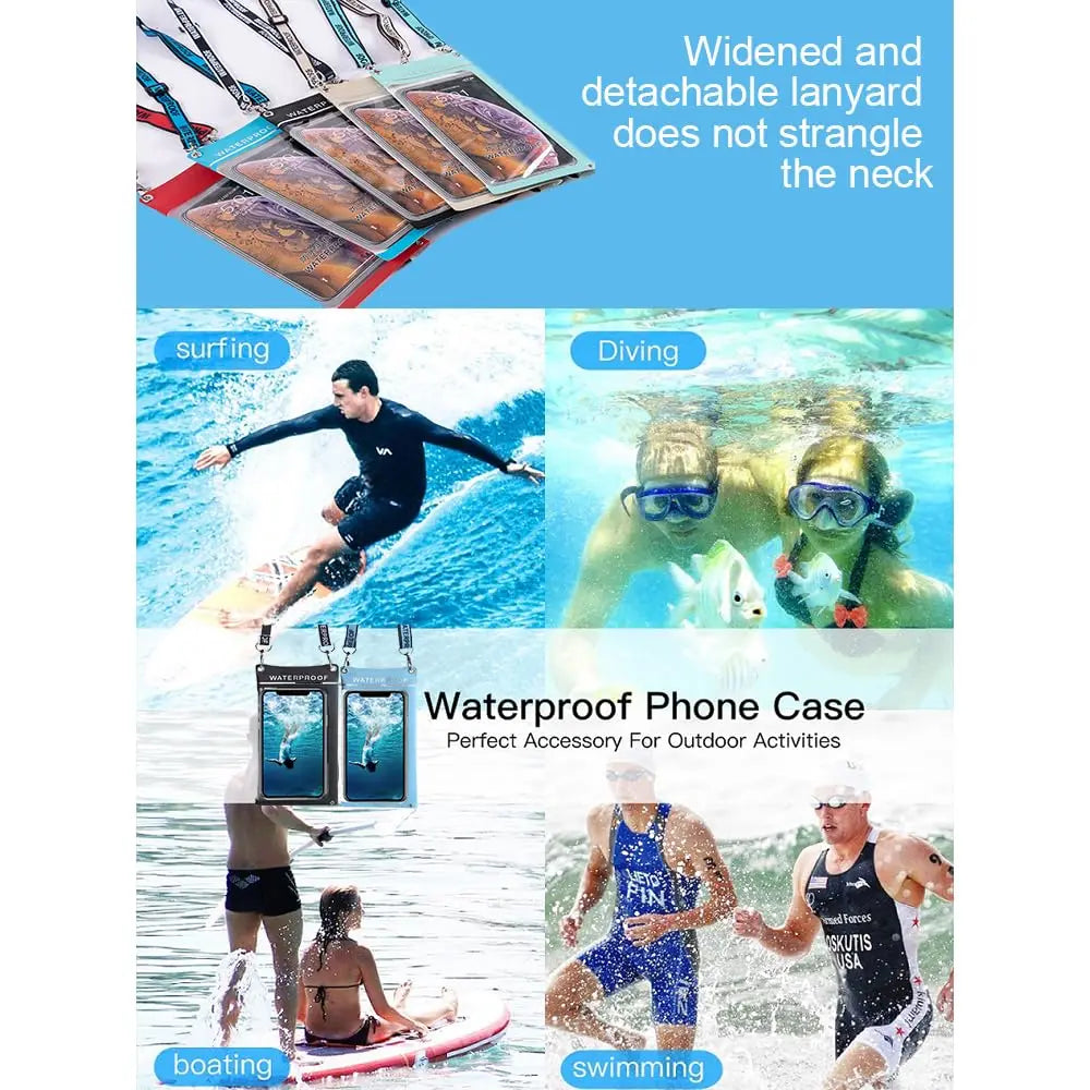 IPX8 waterproof pouch for Samsung and iPhone, perfect for swimming and underwater use
