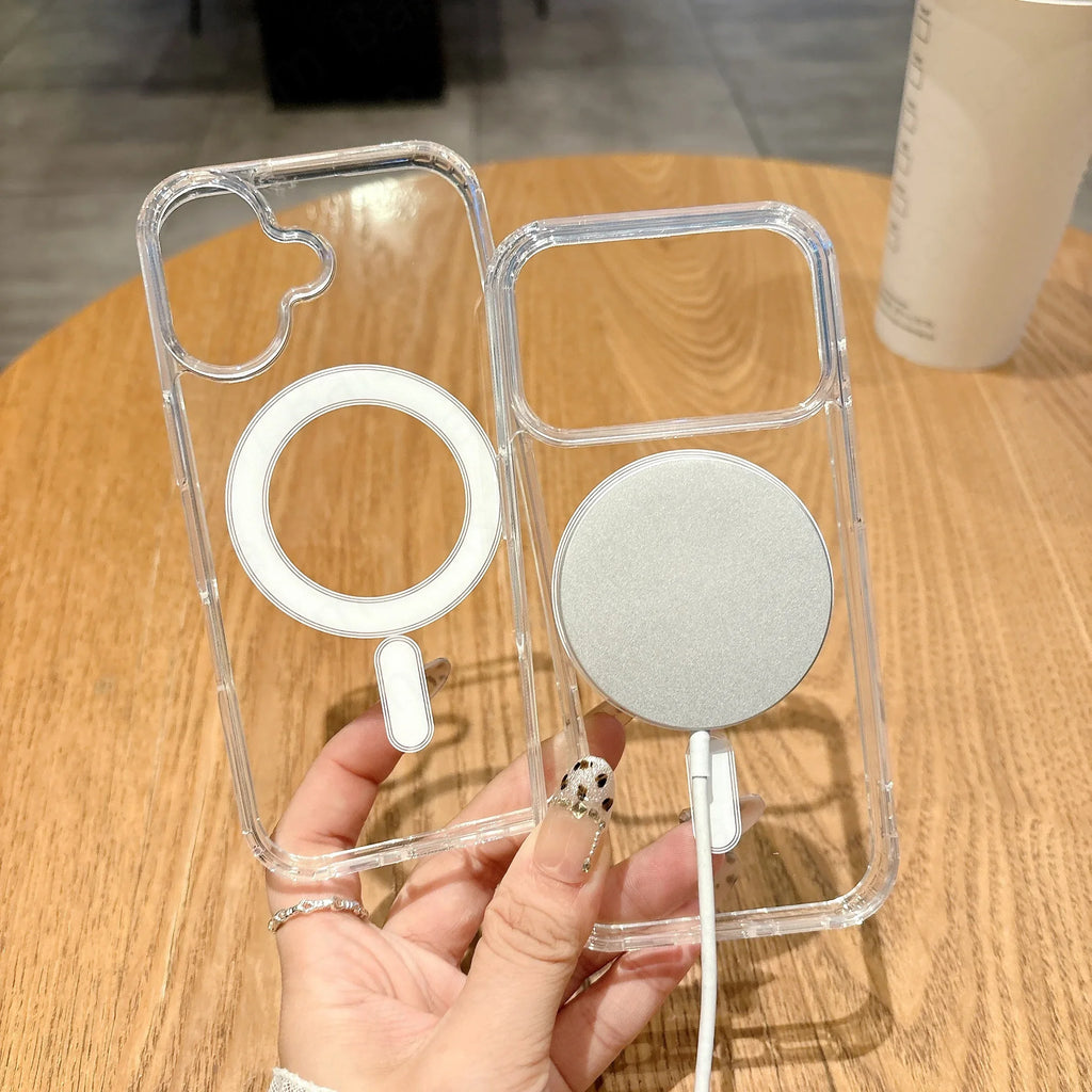 Clear hard acrylic MagSafe case for iPhone 17 series