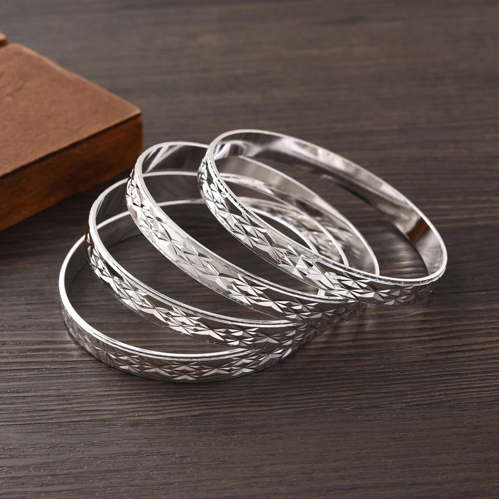 silver plated wedding bangles ethiopian dubai jewelry gift