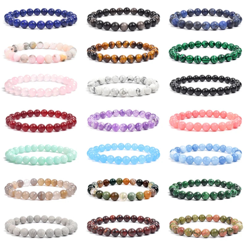 Natural Stone Beads Amethyst Quartz Aquamarine Jade Agate
