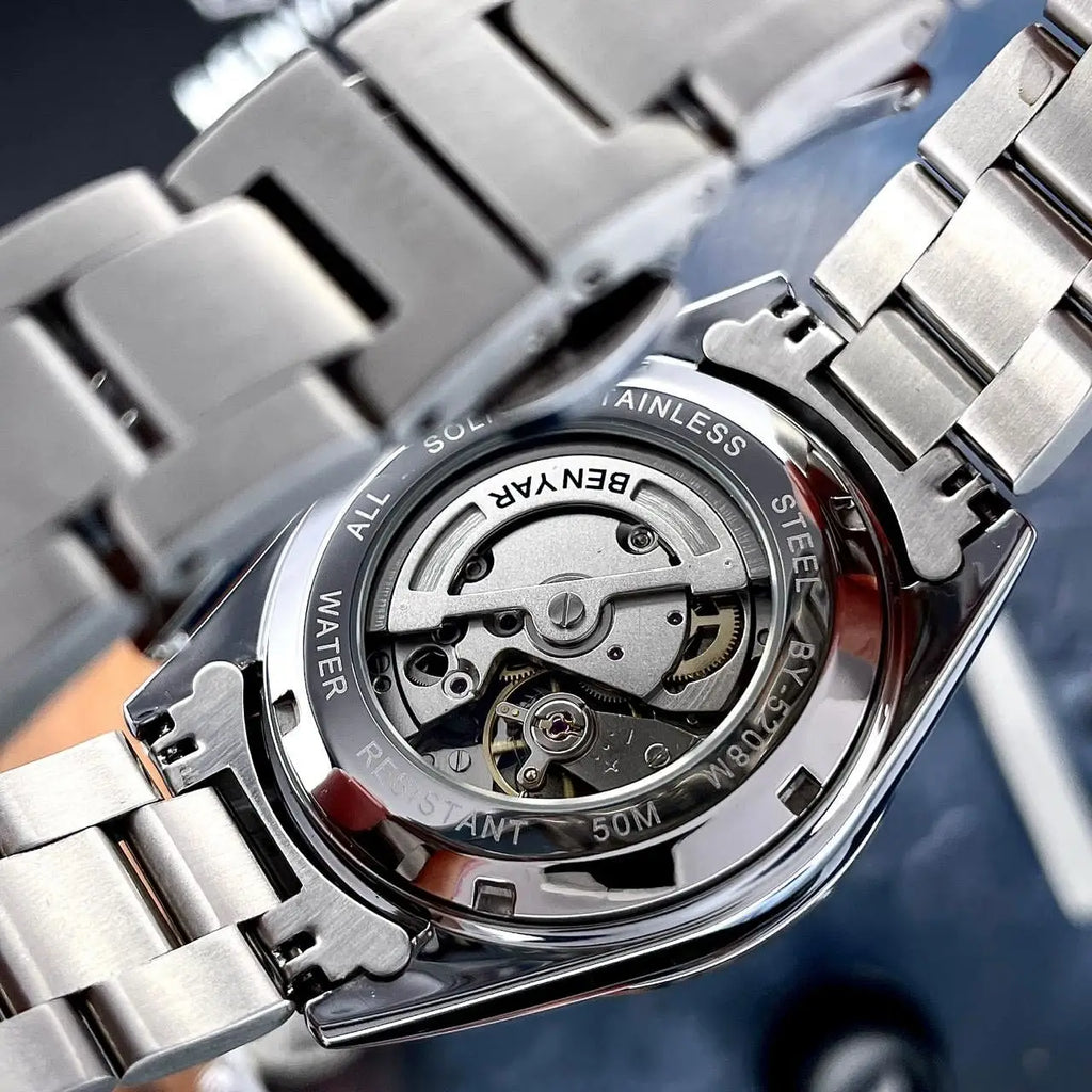 Benyar Mechanical Watch 40mm Stainless Steel Waterproof Men