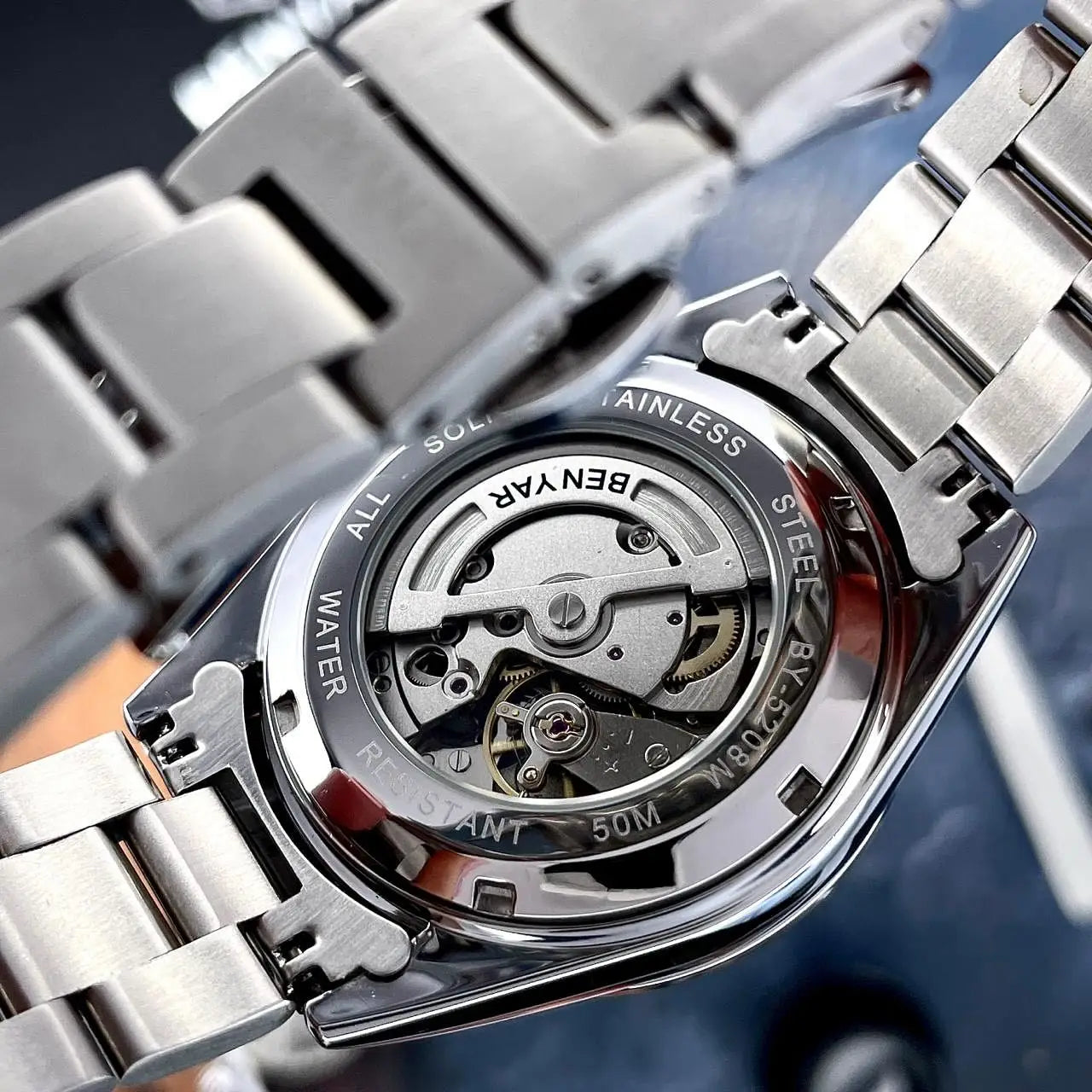 Benyar Mechanical Watch 40mm Stainless Steel Waterproof Men
